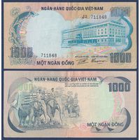 Южный Вьетнам, 1000 донг 1972 г, P-34 (J, дворец Независимости в Сайгоне, слоны), VF-