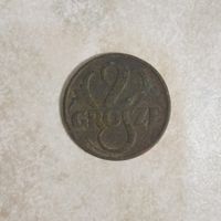2 гроша 1928 Польша. Не чищена.