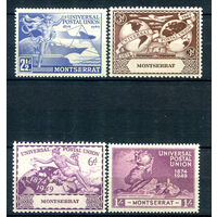 Британские колонии - Монтсеррат - 1949г. - 75 лет Всемирному почтовому союзу - 4 марки - полная серия, MNH, номинал 3 с не полным сгибом [Mi 109-112]. #2-Bc-52-A-1