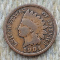 США 1 цент 1904 года. Индеец. Предложи свою цену или обмен!