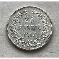 Финляндия 25 пенни 1917 (орел без короны) - серебро 0,750