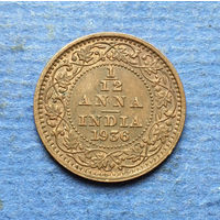 Индия Британская колония 1/12 анны 1936 Георг V