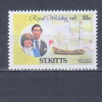 [1806] Сент-Китс 1981. Корабль.Парусник.Принцесса Диана.55с. MNH
