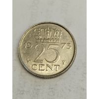 Нидерланды 25 центов 1973