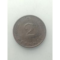 ФРГ 2 пфеннига 1992 года . A