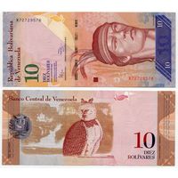 Венесуэла. 10 боливаров (образца 2014 года, P90e, UNC)