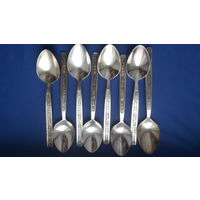 Ложки. Мельхиор. Посеребрение. 8 ложек