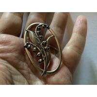 Брошь Ландыши прорезная в стиле Арт Деко Англия клеймо