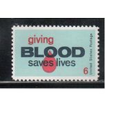 США-1971, (Мих.1027),  ** , Медицина, Донорство (одиночка)