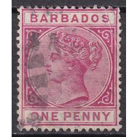 81.BrKCI. Великобритания. Колонии. Барбадос. Стандарт. Виктория. 1882 г. 1P. Mi.#33b.
