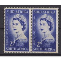 Южная Африка 1953 ** Коронация Queen Elizabeth II, сцепка 2 марки  (SG 143)