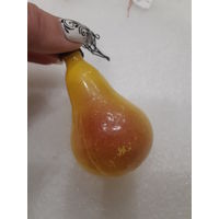 Игрушка ёлочная Груша Бере, стекло. СССР