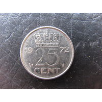Нидерланды.25 цент.1972. С 20 копеек. Распродажа коллекции. Смотрите другие лоты.