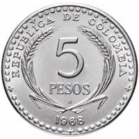 Колумбия 5 песо, 1968 39-й Международный Евхаристический Конгресс UNC