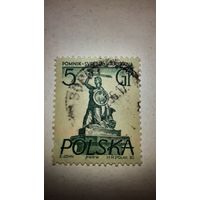 Марка Статуя Сирены в Варшаве 1955 года Польша