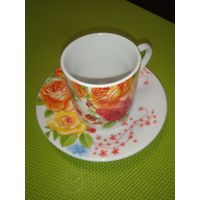 Кружка на блюдце. Маленькая. Клеймо.