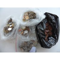 На УДАЧУ. 22 монет - АМЕРИКА, ЕВРОПА, АЗИЯ. Из мешка. (Возможны повторы).