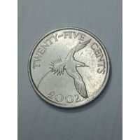 Бермудские острова 25 центов 2002 года .