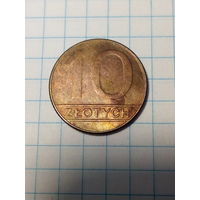 10 злотых Польша 1990 год