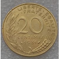 Франция, 20 сантимов 1981 г.
