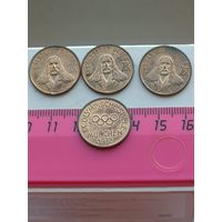 Памятные медали (жетоны) ФРГ. Лот состоит из 4-х штук. Медь. Чеканка. Вес 2,27 грамма. Диаметр  20,0 мм. Медали не чищены. 45256