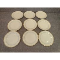 Все лоты с 1 Рубля. Комплект из 9 тарелок для вторых блюд. ГДР. Германия. Кахла. Kahla.