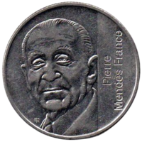 ФРАНЦУЗСКАЯ РЕСПУБЛИКА. 5 ФРАНКОВ 1992. 10 лет со дня смерти Пьера Мендеса-Франса