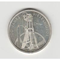 Монета 10 марок 1997 года. Германия. Серебро.