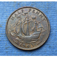 Великобритания 1/2 пенни 1943