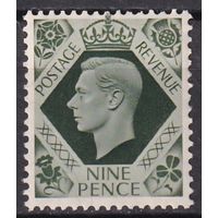 17.Br. Великобритания. Георг VI. 1939 г. Стандарт. 9p. Mi.#209x.