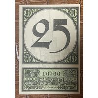 Нотгельд 25 пфеннигов 1920 год. Ансбах. Веймарская республика