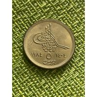 Египет 5 пиастров 1984 г ( Христианская дата слева )