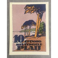 Нотгельд 10 пфеннигов Плау 1922 год. Веймарская республика.