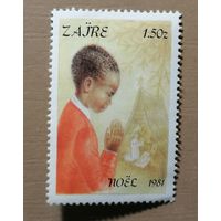 Марка Заир, серия -- католическое Рождество, 1981 г.