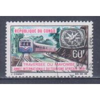 [1452] Конго 1969. Железная дорога.Поезда,локомотивы. Концовка серии.Гашеная.марка.