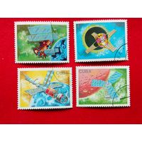 Куба. Космос. ( 4 марки ) 1988 года. 10-20.