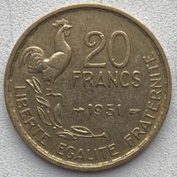 Франция 20 франков 1951 г. Без отметки монетного двора