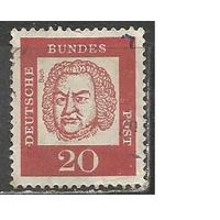 ФРГ. Известные люди. И.Бах. Композитор. 1961г. Mi#352.