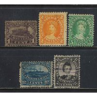 GB Колонии Нью-Брансуик 1860 V Паровоз Виктория Пароход Вашингтон Принц Эдуард Стандарт #4-6,8-9