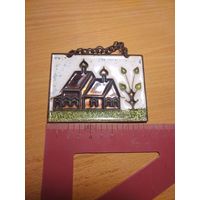 Эмаль на меди клуазоне церковь