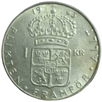 1 крона 1963 Швеция серебро