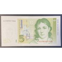 Банкнота 5 марок. Беттина фон Арним. 1991 год. НЕ БЫЛА В ОБОРОТЕ