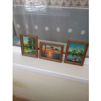Картинки,3 шт, интерьерные, живопись, пейзаж, природа,красивые!