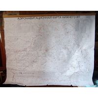 Беларусь. Аэронавигационная карта нижнего ВП. Масштаб 1:500 000. Размер 144х121 см. На деревянной рейке