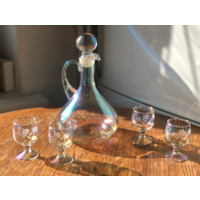 Графин кувшин винтаж рюмки цветное стекло