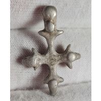 Крест Криновидный нательный XII-XIV вв., СЕРЕБРО! РЕДКИЙ!