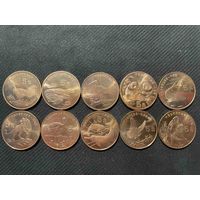 Китай 5 юаней ПОЛНЫЙ НАБОР Красная Книга 10 шт. 1993 - 1999 г. UNC ИЗ РОЛЛА