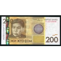 Кыргызстан (Киргизия) 200 сом 2016 г. P27b. Серия CL. UNC