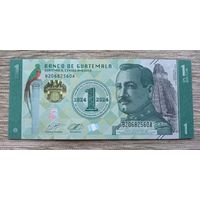 Werty71 Гватемала 1 кетсаль 2024 UNC банкнота 100 лет Национальной валюте кетцаль