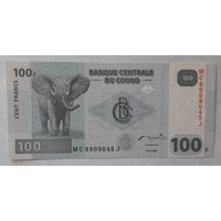 Конго 100 франков 2007 года UNC